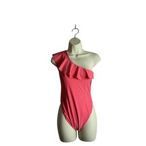 laurel & jack Small Pink Bestio One Shoulder One Piece‎ Swimsuit NEW